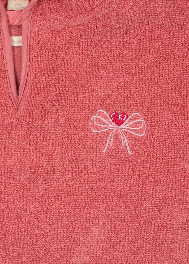 Konges Sloejd terry poncho embroidery gots flamingo plume - Swanky Boutique 