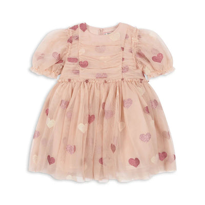 Konges Sloejd Tullie Dress Heart Rose Glitter - Swanky Boutique