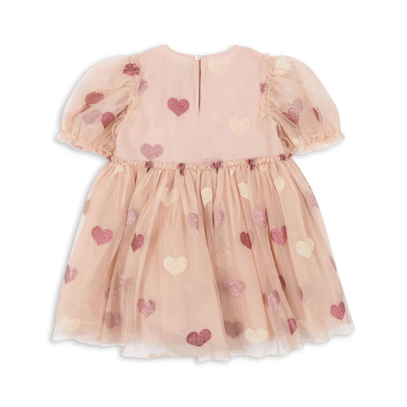 Konges Sloejd Tullie Dress Heart Rose Glitter - Swanky Boutique