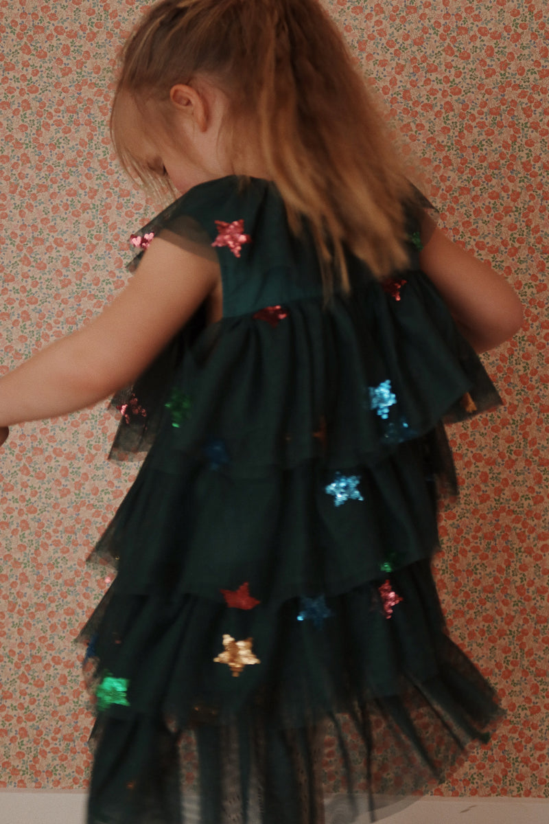 Konges Sloejd Yvonne Christmas Dress Hunter Green - Swanky Boutique