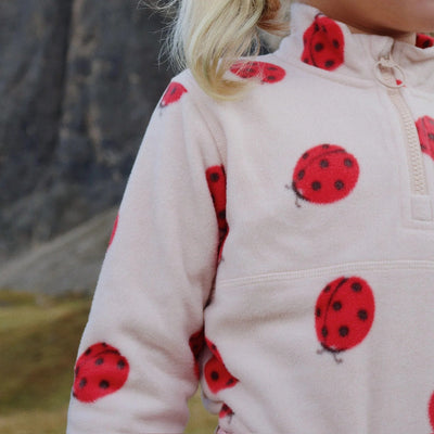 Konges Slojd-Sweatshirt Half Zip, Tavi Fleece - Ladybug-Swanky Boutique Malta 