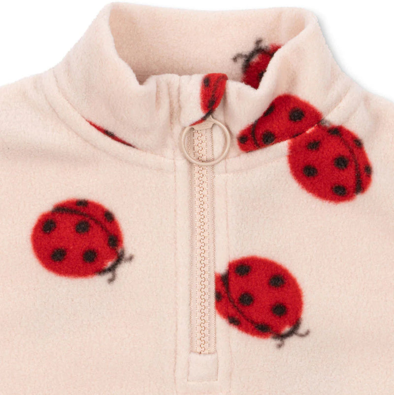 Konges Slojd-Sweatshirt Half Zip, Tavi Fleece - Ladybug-Swanky Boutique Malta 