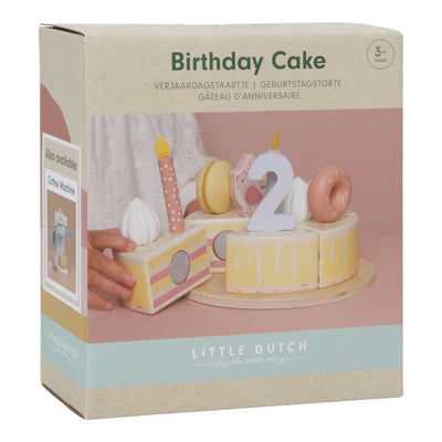 Little Dutch - Wooden birthday cake Pink- 26-pcs - Swanky Boutique