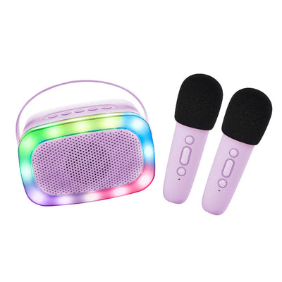 Lalarma - Kids Karaoke Party Set, Light Up Speaker & 2 Wireless Microphones - Purple - Swanky Boutqiue Malta 
