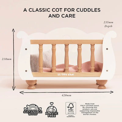 Le Toy Van - Doll's Wooden Cot (New Model) - Swanky Boutique Malta 