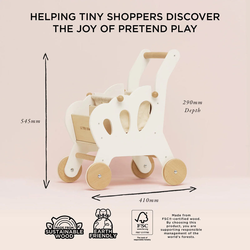 Le Toy Van - Shopping Grocery Trolley & Bag - White - Swanky Boutique Malta 