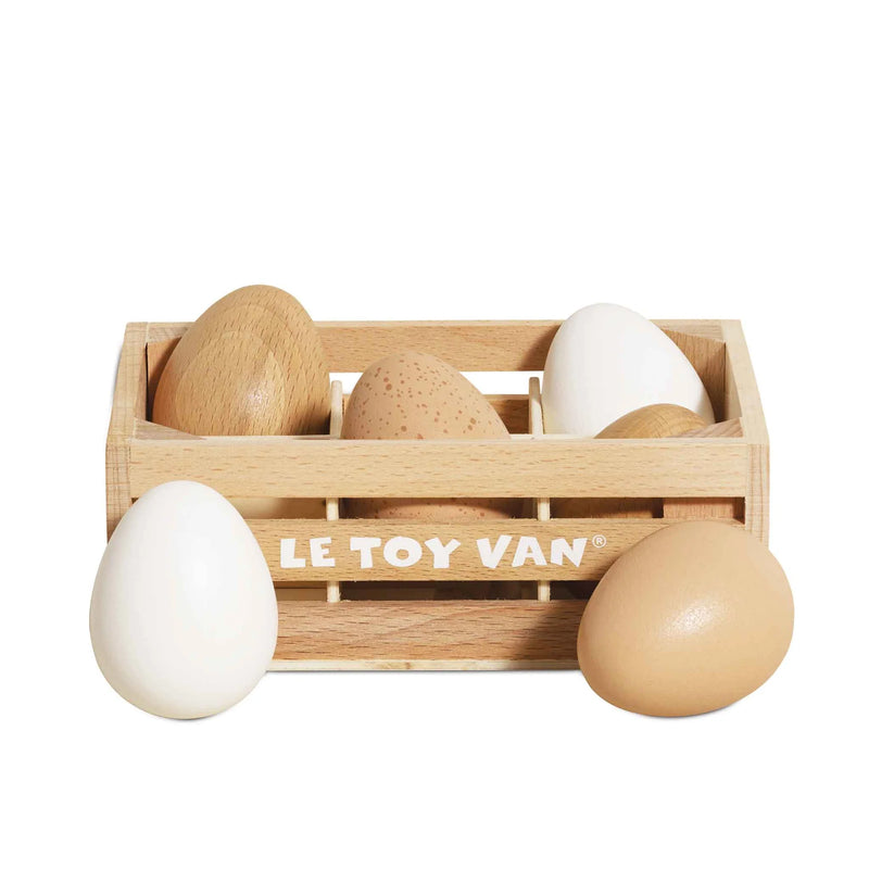 Le Toy Van Farm Eggs Wooden Market Crate - Swanky Boutique