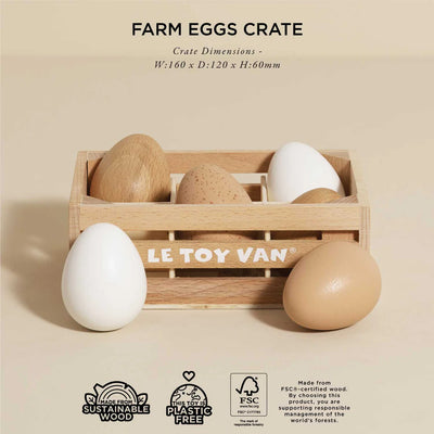 Le Toy Van Farm Eggs Wooden Market Crate - Swanky Boutique