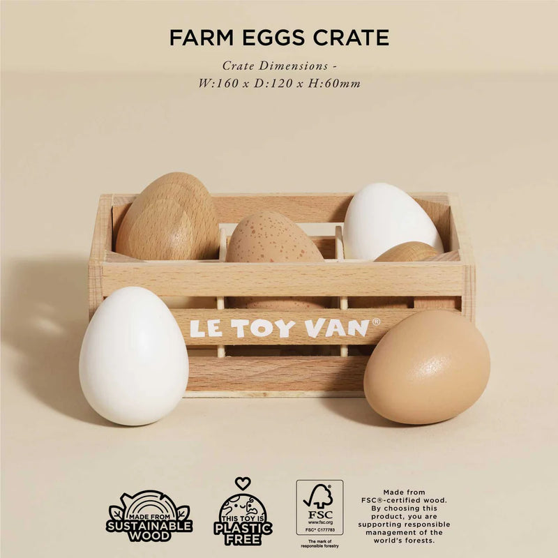 Le Toy Van Farm Eggs Wooden Market Crate - Swanky Boutique