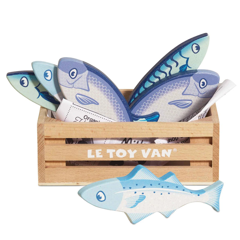 Le Toy Van Market Fish Wooden Play Food Crate - Swanky Boutique