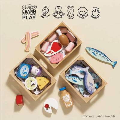 Le Toy Van Market Fish Wooden Play Food Crate - Swanky Boutique
