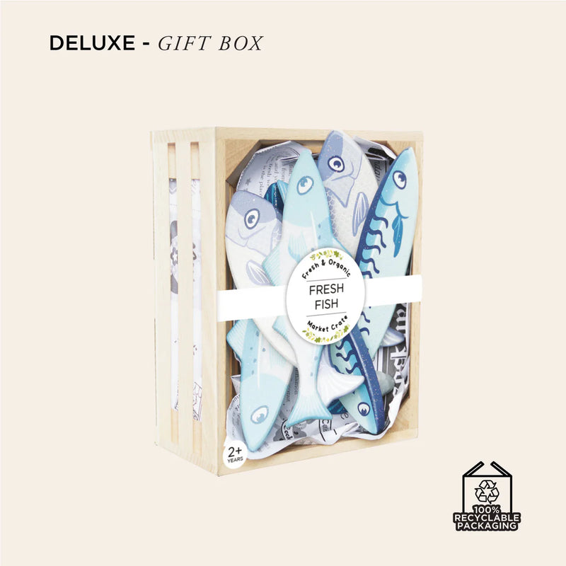 Le Toy Van Market Fish Wooden Play Food Crate - Swanky Boutique