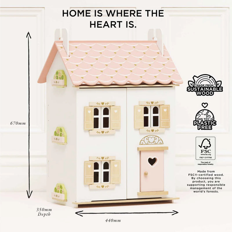 Le Toy Van Roseheart Wooden Dolls House - Swanky Boutique