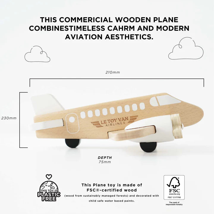 Le Toy Van Wooden Toy Plane - Swanky Boutique
