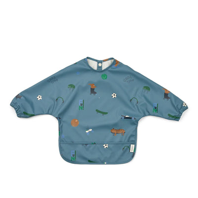 Liewood - Bib, Long-Sleeves Merle - Fun Beach Blue - Swanky Boutique Malta
