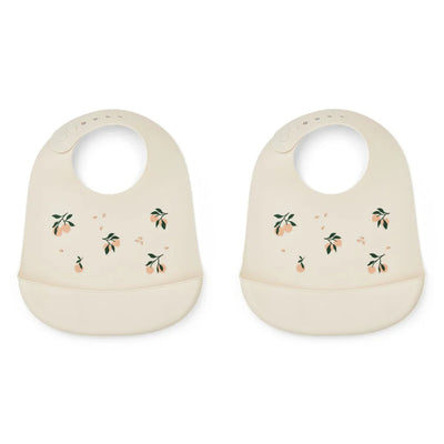 Liewood - Silicone Bib, Tilda - 2 Pack Peach Sea Shell Mix - Swanky Boutique Malta 