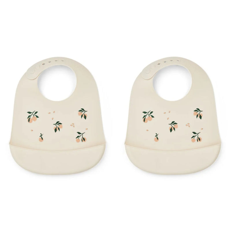 Liewood - Silicone Bib, Tilda - 2 Pack Peach Sea Shell Mix - Swanky Boutique Malta 