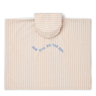 Hooded Towel -Poncho Kaiden - Stripe Sorbet Rose / Creme de la creme