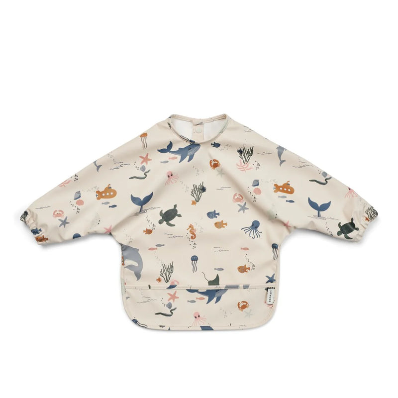 Liewood Merle Printed Cape Bib Sea Creature Sandy - Swanky Boutique Malta
