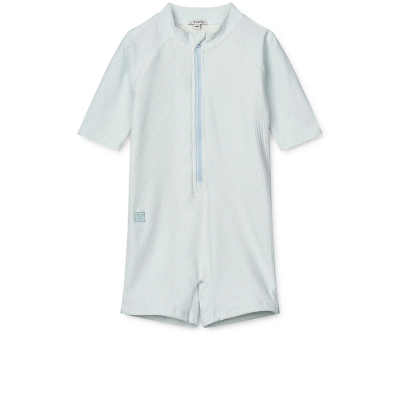 Liewood Short-Sleeved UV Jumpsuit, Max UV Jumpsuit - Pure Sky/Creme De La Creme Swanky Boutique Malta 