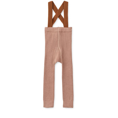 Cotton Leggings with Elastic Suspenders - Tuscany Rose/ Golden Caramel