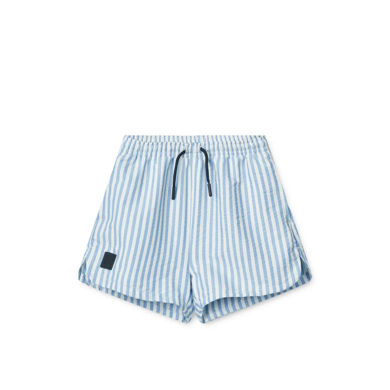 Liewood Aiden Seersucker Board Shorts YD stripe Riverside  Creme de la creme - Swanky Boutique 