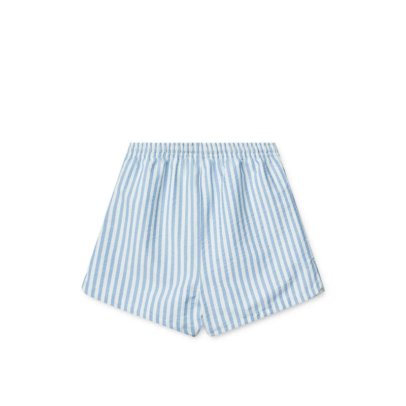 Liewood Aiden Seersucker Board Shorts YD stripe Riverside  Creme de la creme - Swanky Boutique 