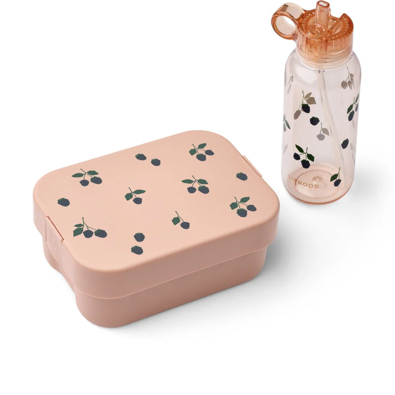 Liewood  Chelsey Printed Lunchbox Set Berry Pale Tuscany - Swanky Boutique Malta