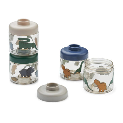 Liewood Dominique Baby Food Boxes 4-Pack Dinosaurs Mist - Swanky Boutique