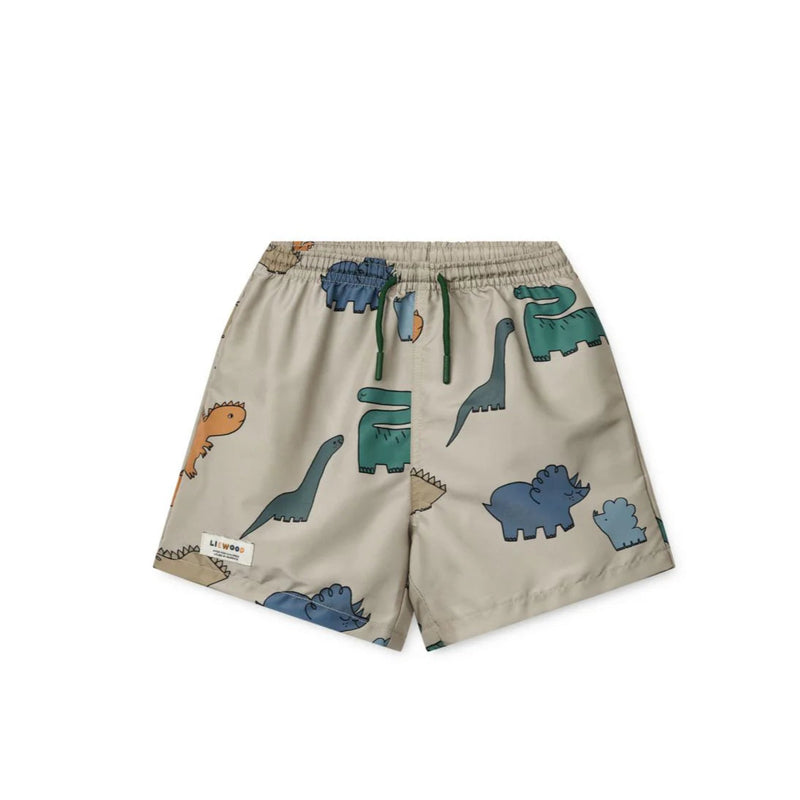 Liewood Duke Print Board Shorts - Dinosaurs Mist - Swanky Boutique Malta