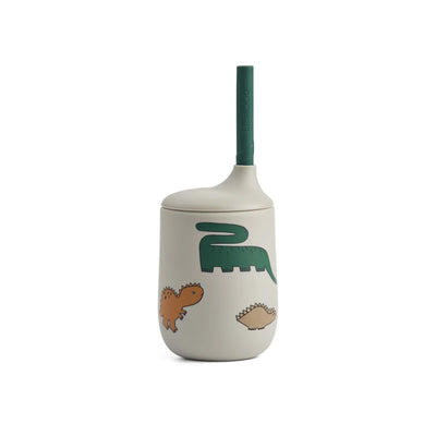 Liewood - Ellis printed sippy cup Dinosaurs / Mist - Swanky Boutique