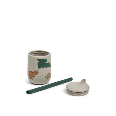 Liewood - Ellis printed sippy cup Dinosaurs / Mist - Swanky Boutique