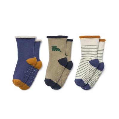 Liewood Baby Socks 3-Pack - Dino Mist Mix - Swanky Boutique 