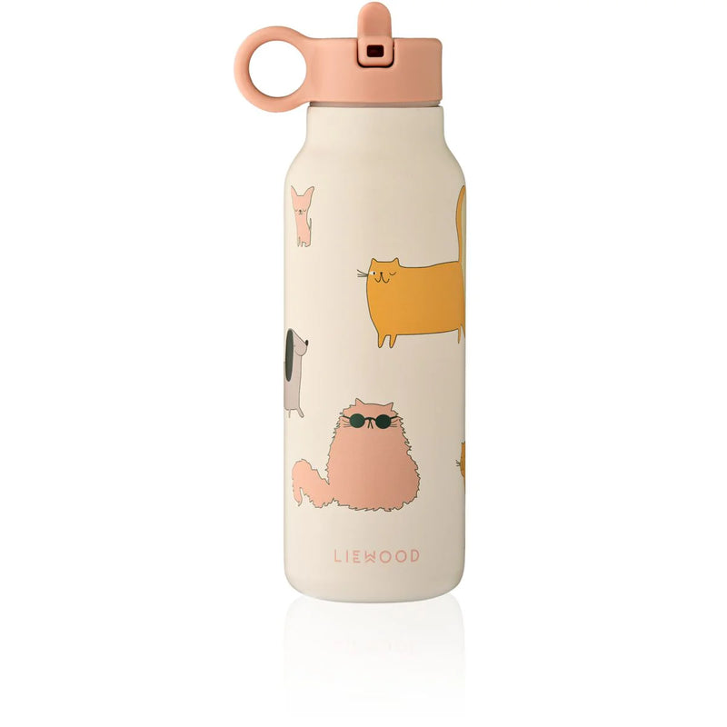 Liewood Falk Water Bottle 350 ml Cats and Dogs Sandy - Swanky Boutique