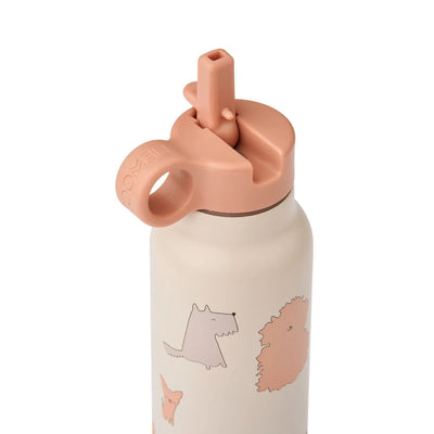 Liewood Falk Water Bottle 350 ml Cats and Dogs Sandy - Swanky Boutique