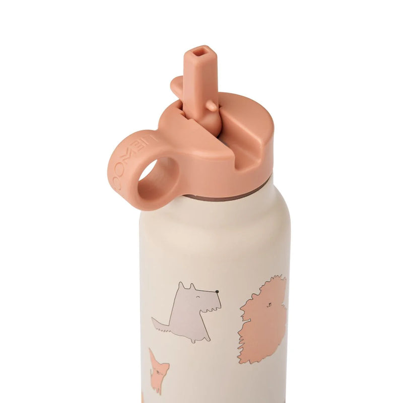 Liewood Falk Water Bottle 350 ml Cats and Dogs Sandy - Swanky Boutique
