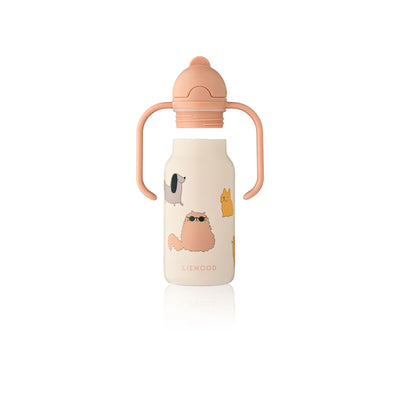 Liewood Kimmie Water Bottle Cats and Dogs Sandy - Swanky Boutique