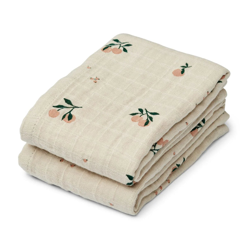 Liewood Lewis Muslin Cloth 2-Pack - Peach Sea Shell Mix - Swanky Boutique