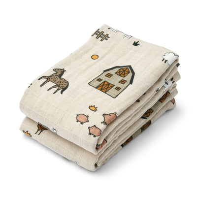 Liewood Lewis Muslin Cloth Farm Sandy - Swanky Boutique