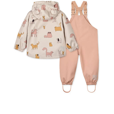 Liewood Manu Rainwear Set Cats and Dogs Sandy - Swanky Boutique