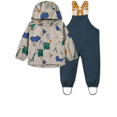Liewood Manu Rainwear Set Dinosaurs Mist - Swanky Boutique