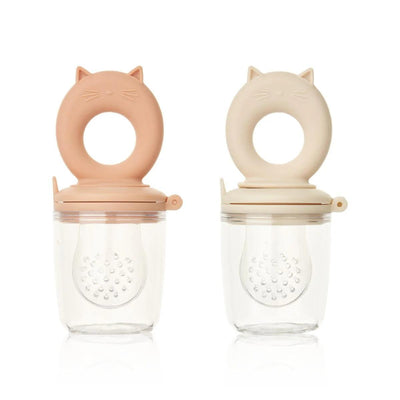 Liewood Miranda Cat Shape Food Feeder 2-Pack - Tuscany Rose Apple Blossom - Swanky Boutique