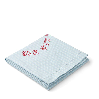 Paige Beach Towel- Pure Sky /Creme de la creme
