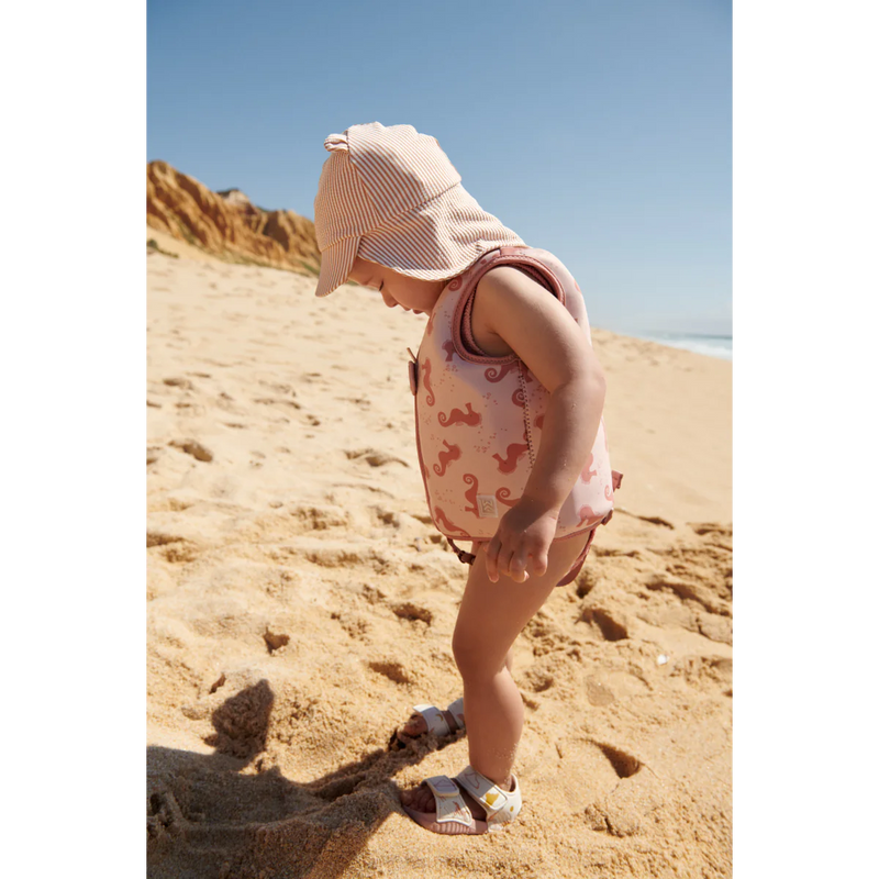 Liewood Senia seersucker sun hat Y/D stripe Pale tuscany / Creme de la creme Swanky Boutique Malta