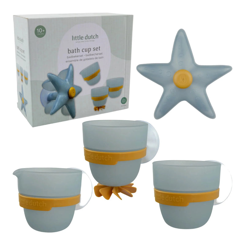 Little Dutch - Bath Wall Cups, Starfish - Blue - Swanky Boutique Malta 