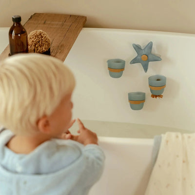 Little Dutch - Bath Wall Cups, Starfish - Blue - Swanky Boutique Malta 
