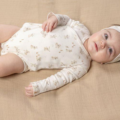 Little Dutch - Bodysuit Wrap Long Sleeves, Baby Bunny - Swanky Boutqiue Malta