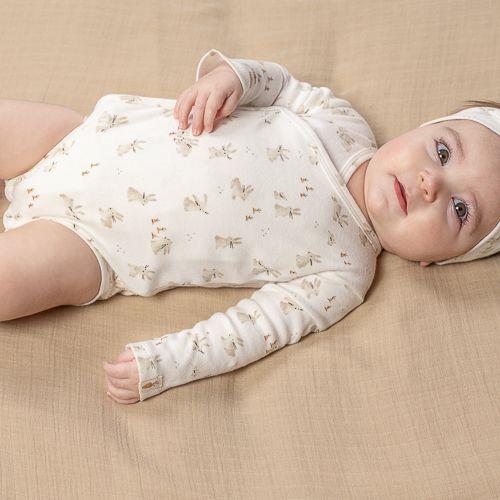 Little Dutch - Bodysuit Wrap Long Sleeves, Baby Bunny - Swanky Boutqiue Malta