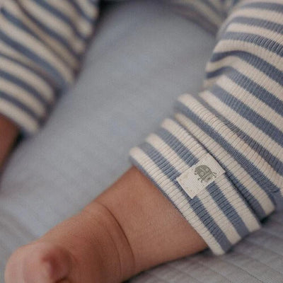 Little Dutch - Bodysuit, One-Piece Suit, Stone Blue Stripe - Forest Friends - Swanky Boutique Malta