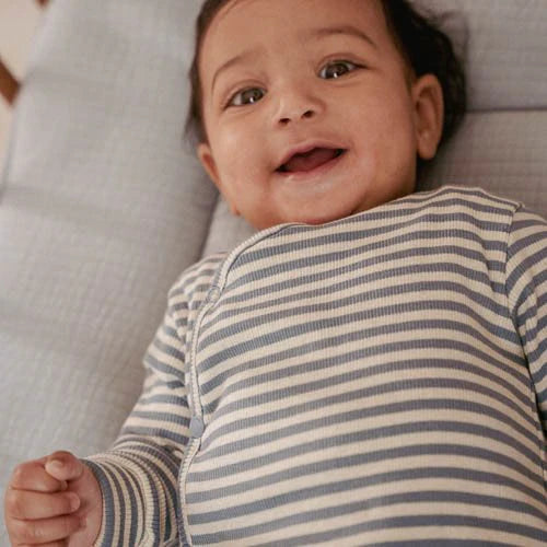 Little Dutch - Bodysuit, One-Piece Suit, Stone Blue Stripe - Forest Friends - Swanky Boutique Malta